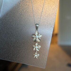 Gold Floral Drop Necklace